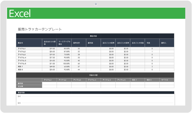 セールストラッカーテンプレート